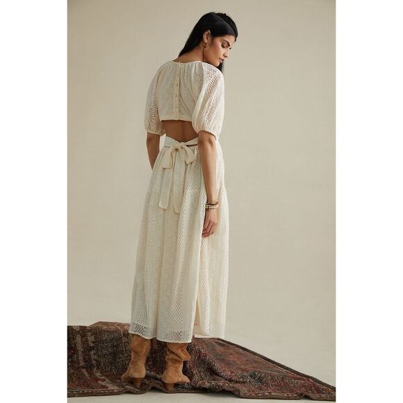 New Anthropologie Verb By Pallavi singhee Agneza Lace Maxi Dress sz 4 - Picture 2 of 9